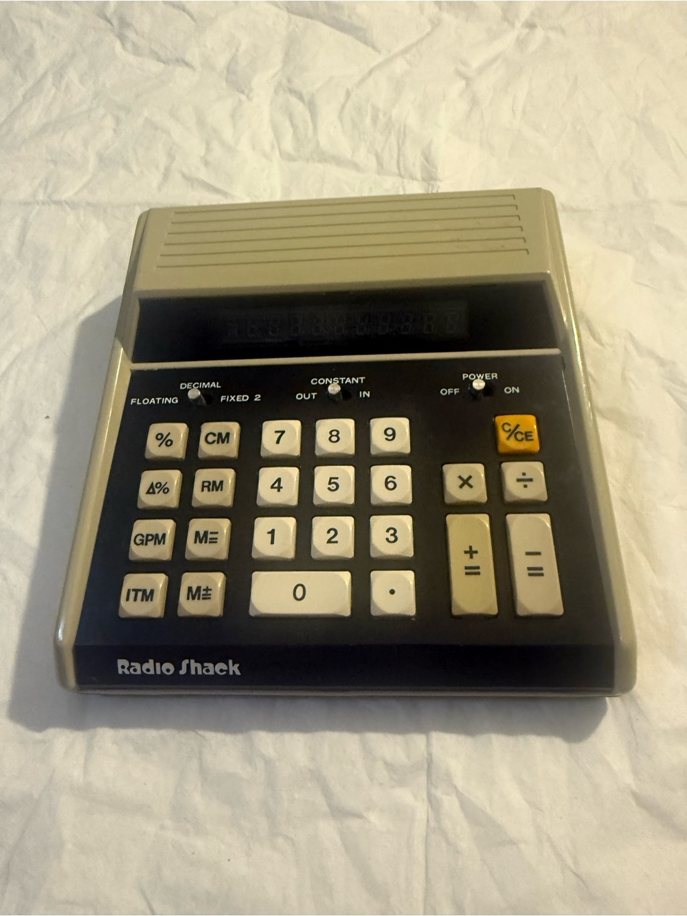 Beige and Black Desktop Calculator